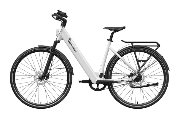 White FLINT ST PRO | Step-Through Belt Drive E-bike | Mokwheel Ebikes