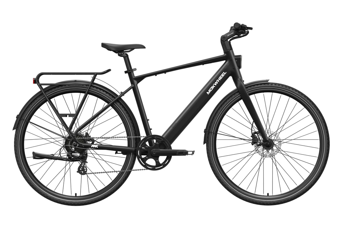 Phantom Black FLINT | Lightweight City Electric Bike for Urban Commuters | Mokwheel
