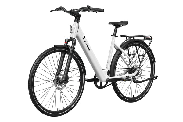 White FLINT ST PRO | Step-Through Belt Drive E-bike | Mokwheel Ebikes