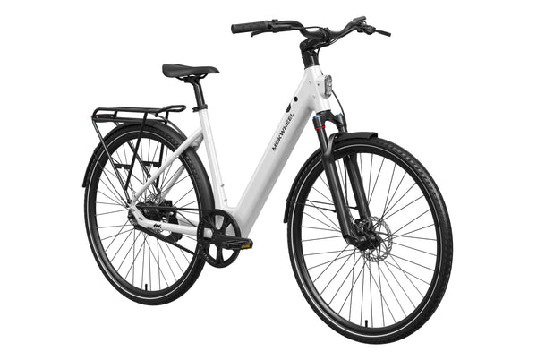 White FLINT ST PRO | Step-Through Belt Drive E-bike | Mokwheel Ebikes
