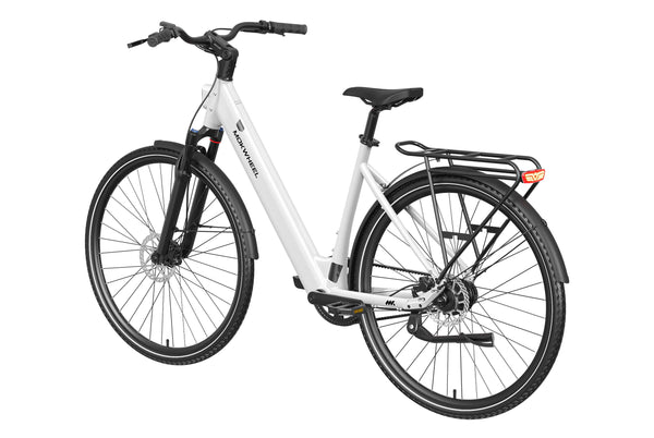 White FLINT ST PRO | Step-Through Belt Drive E-bike | Mokwheel Ebikes
